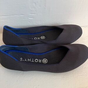 Rothy’s The Flat Black Solid Round Toe Knit Shoes